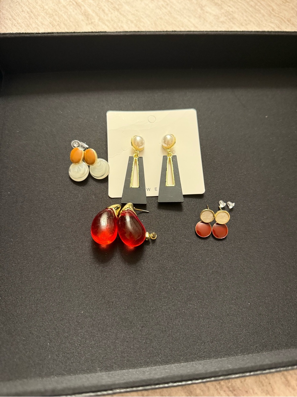 gold dangling earring bundle - 4pc